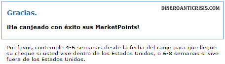 GTM - Marketpoints canjeados