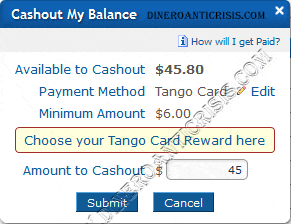 TangoCard para elegir Visa Card